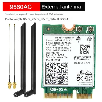 Çift Bantlı Kablosuz AC 9560 Intel 9560NGW 802.11 ac NGFF Anahtar E 2.4 G / 5G 2x2 Kart WiFi BT 5.0