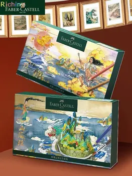 60 Renkler Faber Castell Polychromos Kalemler + Castell 9000 Sanat Kalemler 6 adet, Klasik Dağlar ve Nehirler Hediye Seti