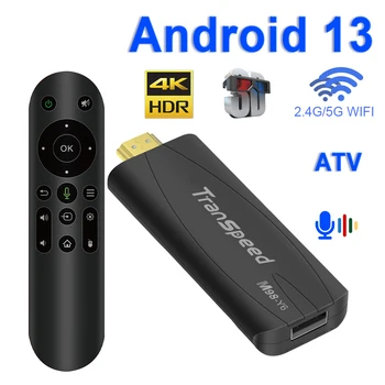 Transpeed Android 13 akıllı TV çubuk mini PC 2GB + 16GB 4K OTA ATV Set Üstü Kutusu 2.4 G/5G WiFi Ses Uzaktan Kumanda İle