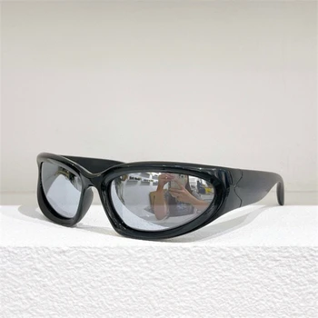 Yeni Asetat Avrupa ve Amerikan Tarzı Oval Güneş Gözlüğü Kadın Trendi Ayırt Edici Açık Gözlük Erkekler için Lensler