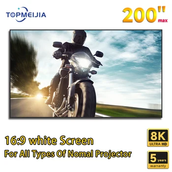 180 İnç Alüminyum ahşap çatkı duvar Ekran Deluxe16: 9 Sinemaskop Sabit Projeksiyon Ekranı Duvar Montaj Projektör film ekranı Beyaz