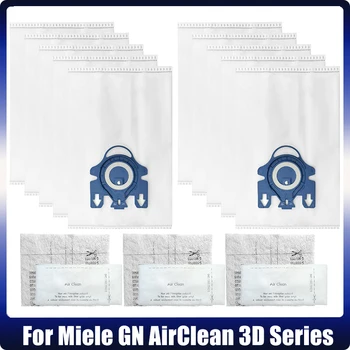 Yedek Airclean GN 3D Toz Torbası Miele S2, S5, S8, Klasik C1, C2, C3 Serisi Teneke Kutu Elektrikli Süpürge Toz Torbaları Filtreler