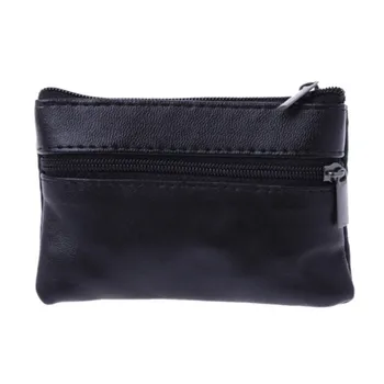 Erkek Kadın Kart Para Anahtar Yumuşak Tutucu Zip deri cüzdan kılıf çanta Çanta Hediye Yeni Moda Siyah Mini Para Tutucular
