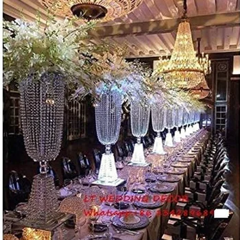 10 Adet Akrilik Kristal Düğün Yol Kurşun Masa Çiçek Standı Şamdan Centerpiece Olay Parti Düğün Dekorasyon Malzemeleri