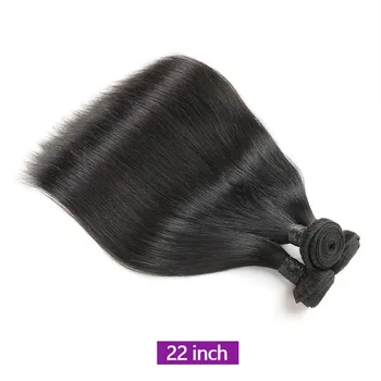 28 30 32 İnç Düz Demetleri İle Kapatma insan saçı örgüsü Demetleri Brezilyalı Saç Uzatma 6x6 Dantel Kapatma Hızlı Kargo