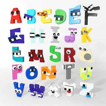 Yeni MOC 26 Stil İngilizce Alfabe DIY Yapı Taşları Set Eğitim Harfler (A-Z) tuğla çocuklar için oyuncaklar Çocuk Yılbaşı Hediyeleri
