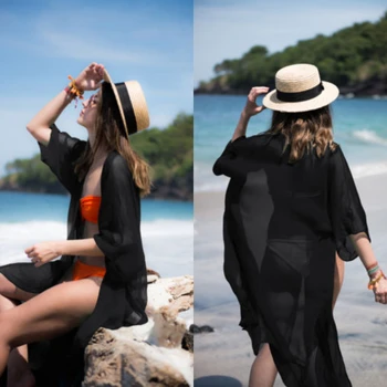 2023 Yaz Feminino Kadınlar Şeffaf Dantel Mayo Plaj Elbise Bikini Cover Up Kaftan Zaful Tunik Sundress Biquinis Cover-up