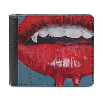 Vampir deri cüzdan kredi kart tutucu Lüks Cüzdan Michael Creese Yağlıboya Cadılar Bayramı Vampir Vampir Kan