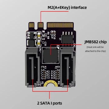M2 To SATA3.0 Genişletme Kartı PCI-E3. 0 ANAHTAR A + E WİFİ M. 2 SATA Genişletme Kartı Adaptörü Sürücü Olmadan Kurulum JMB582 Çip