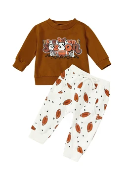 Bebek Kız Giysileri Güz 6 12 18 24 Ay Çiçek Baskı Uzun Kollu Elbise Legging Setleri Toddler Sonbahar Kıyafetler