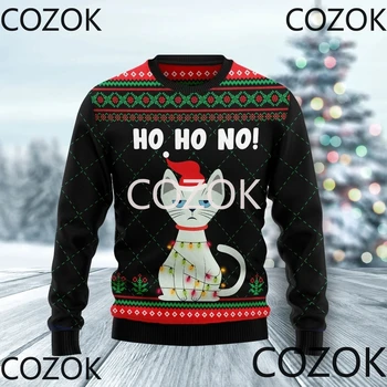 Hayvan Noel Kazak 3d Baskılı Tişörtü Erkekler ve Kadınlar için Kazaklar Harajuku Unisex Tops