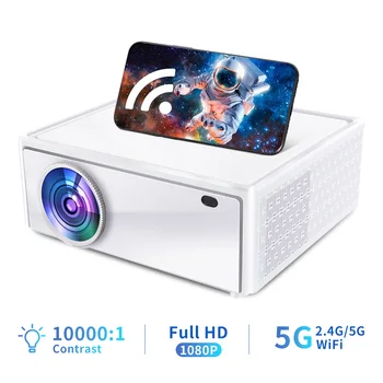 YERSIDA Projektör VS627 1920x1080P Android 9 5G WIFI Desteği 4K 11000 Lümen FULL HD 2 + 16G Akıllı TV Ev Sineması Açık Film