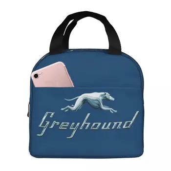Greyhound Mavi Otobüs Logosu Yalıtımlı Öğle Yemeği Çantaları Yeniden Kullanılabilir Piknik Çantaları Termal Soğutucu yemek kabı yemek taşıma çantası Kadın İş için Çocuk