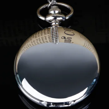 Minimalist Ayna Gümüş Kuvars cep saati Kolye Zincir Kolye Pürüzsüz Yüzey Çevirme Tipi İzle Unisex