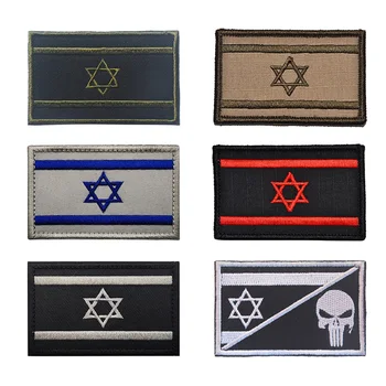 İsrail Bayrağı Kol Bandı Yaratıcı Demir On Nakış Rozeti İşlemeli Yama Çıkartmalar Ordu DIY Sırt Çantaları Giyim Dekorasyon