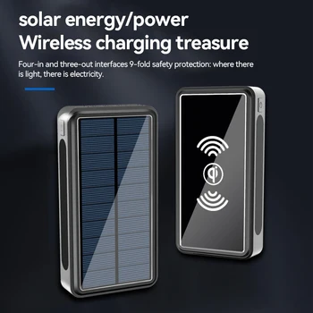 30000 mAh Güneş Kablosuz Güç Bankası Taşınabilir 4USB Uygun Açık Seyahat Acil iphone şarj cihazı Samsung Huawei YENİ