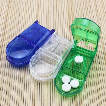 1 ADET İlaç Tablet Kesici Hap Saklama Kutusu Splitter İlaçlar Tablet Kesici Bölücü Saklama Kutusu Sağlık Hap Tıp Olgu