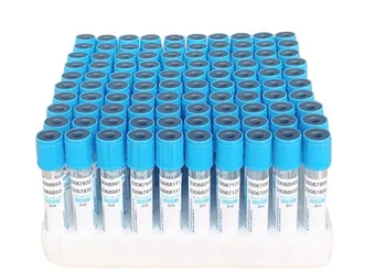 100 adet / grup Laboratuvar Tıbbi Steril Plastik Tek Kullanımlık vakumlu kan Alma Tüpü Sodyum Sitrat 1: 9 Mavi Üst PRP Tüp