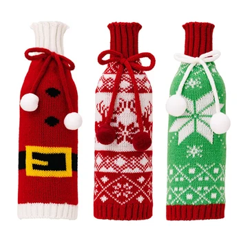 3 ADET Noel şarap şişesi Kapakları Zanaat şarap şişesi şarap şişesi Noel Süslemeleri İçin,Parti Hediyeler 3.9X10. 6 İnç