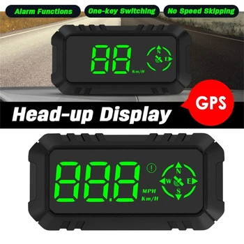 Yüksek Çözünürlüklü HUD Araba Head Up Display Aşırı Hız Alarmı Hız Göstergesi GPS HUD Dijital Göstergeler Otomatik Yorgunluk Sürüş Hatırlatma 40GF