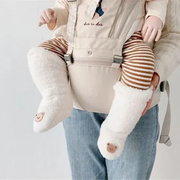 Bebek Çorap Artı Polar Sonbahar Kış Sevimli Karikatür kaymaz Kat Çorap Yenidoğan Orta Tüp Çorap Bebek Erkek Kız için