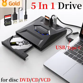 Tip C / USB 3.0 Harici CD DVD Sürücü CD Çalar PC DVD-RW ROM Oynatıcı CD-RW Harici CD DVD Sürücü Macbook Dizüstü Masaüstü İçin