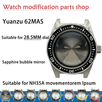 Seiko Yuanzu 62MAS modifiye durumda safir tencere kapağı kabarcık izle ayna retro dalış izle özel eşleşen NH35 hareketi