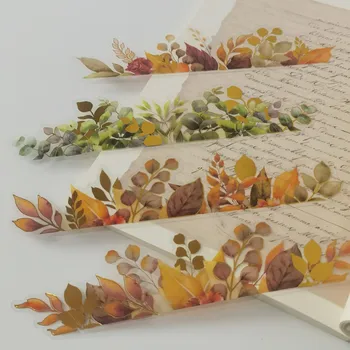 Vintage PET Bitki Çiçek Parlak Şerit Sticker El DIY Scrapbooking Dekoratif Kolaj Malzeme Çıkartmalar Günlüğü Önemsiz Günlük Kaydı