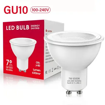 GU10 LED Ampul, 7 Watt Parça Ampul, 6500K Soğuk Beyaz, 630 Lümen LED Ampul Değiştirme MR16 Şekli, Gömme, hüzme aydınlatma
