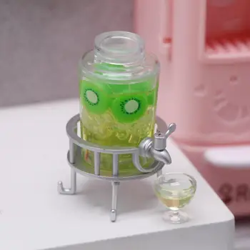 Meyveli içecek Mockup Bebek Evi İçecek Kovası Gerçekçi Minyatür Dollhouse İçecek Kovası mutfak seti Dekoratif