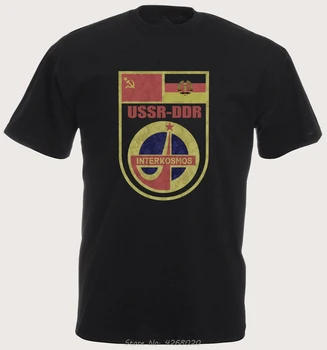 Interkosmos Sovyetler Birliği Gdr Kült Retro Eğlenceli Tişört Sscb Gdr Cccp T Shirt Erkek Moda Unisex Pamuk Tişört Tees Harajuku