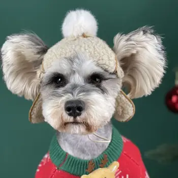 Pet Şapka Kış Peluş Hayvan Dekorasyon için Şık Rahat Kış Köpek Şapka Pet Sıcak Tutmak için Yakışıklı Yumuşak Doku Bir