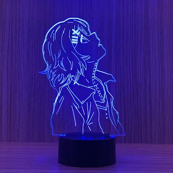 Anime Tokyo Ghoul 3d Lamba ふえぐち ひなみ yatak odası dekoru Gece Lambası Serin Çocuklar noel hediyesi Tokyo Ghoul Led Gece Lambası Ken Kaneki