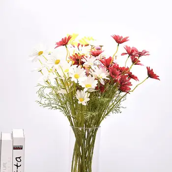 Küçük Simülasyon Papatya Kamelya Yumuşak Tutkal yapay çiçekler Plastik Çiçek Ev Dekor Düğün Aksesuarları Mini Sahte Çiçek Hediye