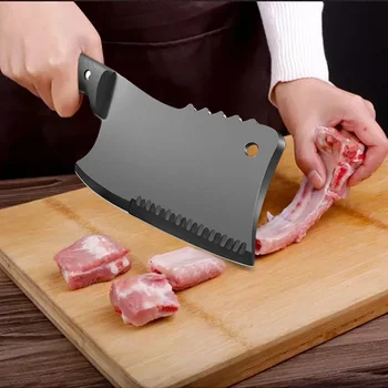 Paslanmaz Çelik kasap bıçağı Yüksek Sertlik Mutfak Şef Kemik doğrama Bıçağı Et Sebze Dilimleme Cleaver kesici aletler