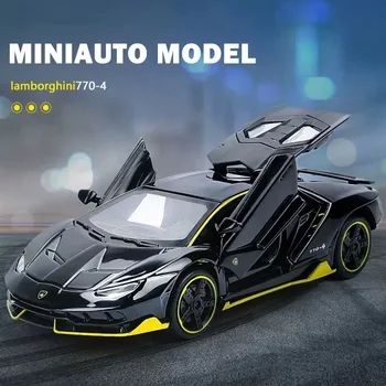 Yeni 1: 32 Simülasyon Lamborghinis 770 alaşım araba modeli ses ve ışık geri çekin oyuncak araba spor araba çocuk koleksiyonu dekorasyon hediye