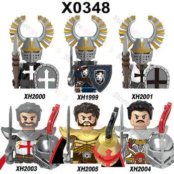 X0348 Ortaçağ Savaş Roma Asker Yapı Taşları Tapınak Şövalye Altın Şövalye Aksiyon Figürleri Noel Oyuncaklar Çocuklar İçin