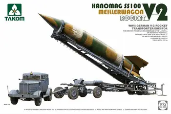 TAKOM 5001 1/72 İKINCI dünya savaşı Alman V-2 Roket Taşıyıcı / Erector Meillerwagen + Hanomag SS100 model seti montajı