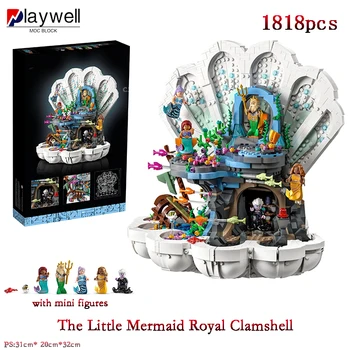 Prenses Mermaid Kraliyet Kapaklı Sualtı Saray Rüya Kale Yapı Taşları çocuk Oyuncak Kız doğum günü hediyesi 43225