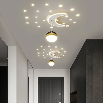 Ay şekli çocuk kolye ışık yatak odası Modern Led koridor koridor lambaları yıldız çalışma mutfak tavan avizeler aydınlatma 2023