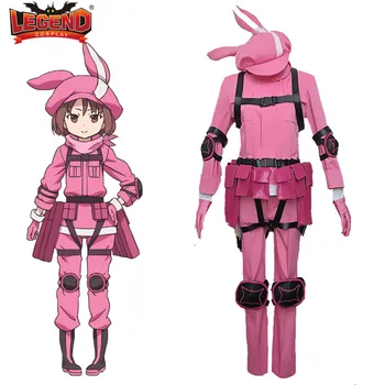 Anime Sword Art Online Cosplay Alternatif GGO Kohiruimaki Karen Kostüm Kıyafetler Silah Fırtına Çevrimiçi LLENN Cosplay Üniforma Pembe Takım Elbise