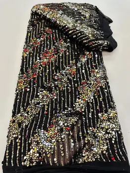 güzel David-1308.2802 Nijeryalı kumaş parti elbise için yeni Afrika işlemeli dantel kumaş
