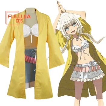 YENİ Danganronpa V3: Öldürme Harmony Angie Yonaga Cosplay Kostüm Üniforma Anime Cadılar Bayramı Sarı Takım Elbise