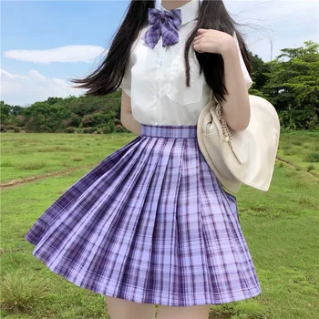 Japon Okul JK Üniforma Kore Okul Etek Seifuku Okul Ekose Etek Güney Kore Öğrencileri Pilili Etek Okul Kız Bluz