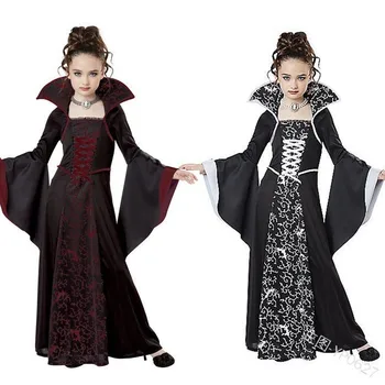 Scarlett Cadılar Bayramı Kostüm Çocuklar Kızlar İçin Vampir Cosplay Kostüm Cadı Disfraz Yeni Yıl Partisi Mujer Çocuk Giysileri İçin Parti