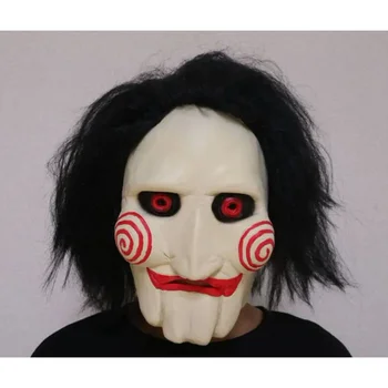Film Testere katliamı Yapboz Kukla Maskeleri Lateks Ürpertici Cadılar Bayramı Palyaço maskesi Korkunç prop unisex parti cosplay malzemeleri