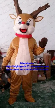 Rudolph Kırmızı Burunlu Ren Geyiği Charlie Milu Geyik Maskot Kostüm Yetişkin Çizgi Film karakteri Doğal Nokta Anime Kostümleri zx1357