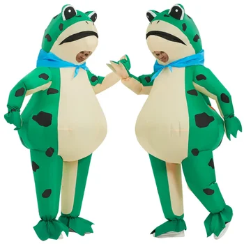 Karnaval Yetişkin Kurbağa Cosplay Şişme Kostümleri Parti Erkekler Kadınlar için Noel Paskalya Giyinmek
