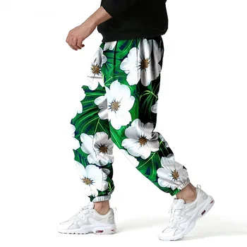 Şık Çiçek Baskı Joggers Pantolon Erkekler 2022 Marka Yeni Hip Hop Spor Koşu Pantolon Erkekler Harajuku Streetwear Sweatpants