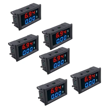 6 Adet LED Dijital DC 0-100V 10A Gerilim Amp Volt Metre Paneli Çift Voltmetre Ampermetre Test Cihazı